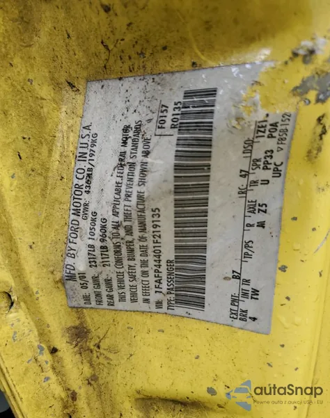 2001 Ford Mustang from USA, damaged, VIN 1FAFP44401F219135